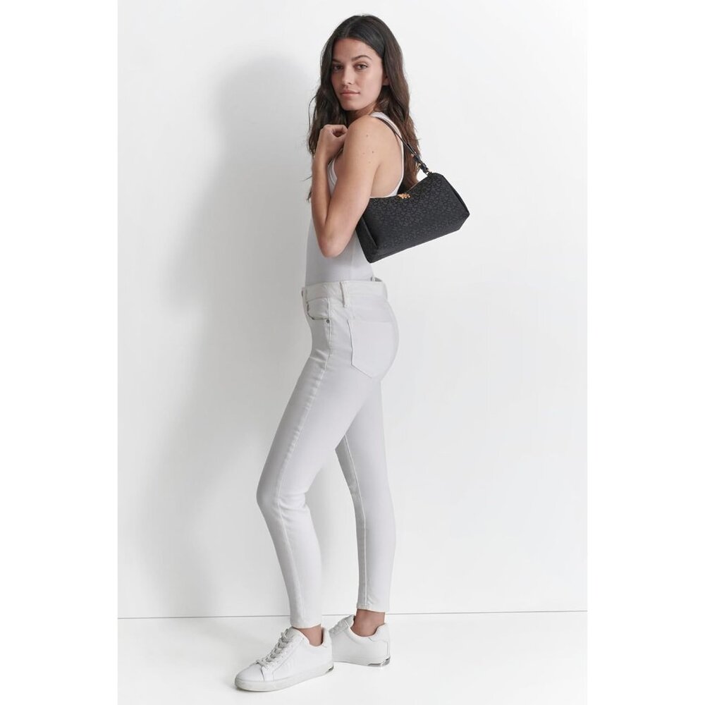 Remy Women's Casual Shoulder Bag Jet Black Polyester Zip Closure - Picture 5 of 6